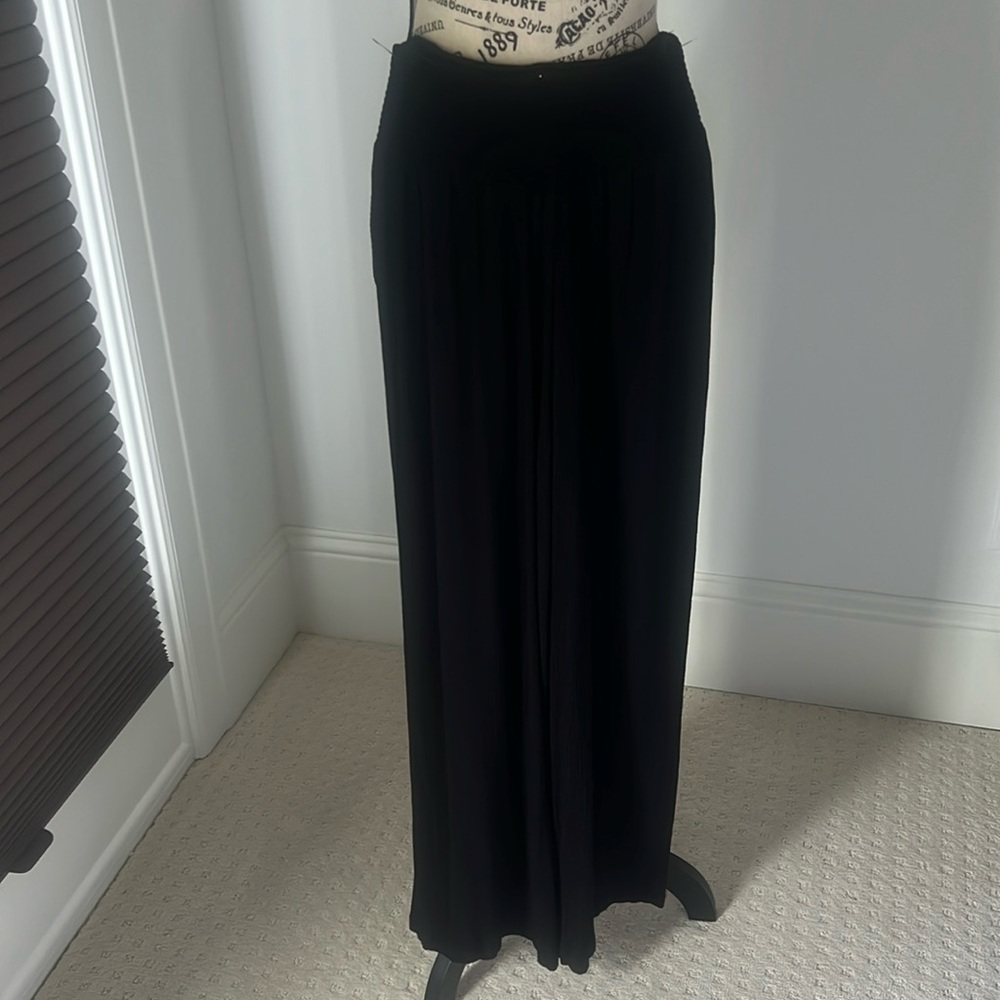Lauren Ralph Lauren Rayon Ladies Smocked Pant - Black - Effortless Cover Up